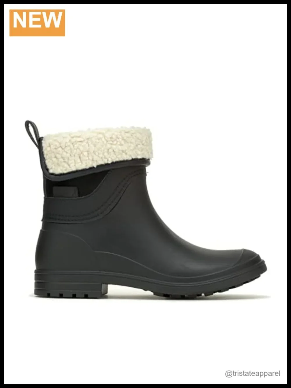 Women's Waterproof Quilted Flannel Ankle Rain Boots with Faux Fur Trim Slip-On
